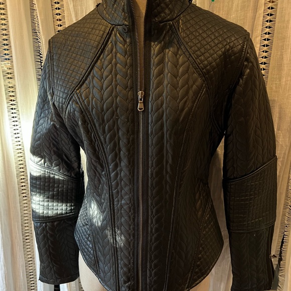 Moda International Vintage stitched Leather Jacket Small/medium offers welcome - Picture 2 of 10